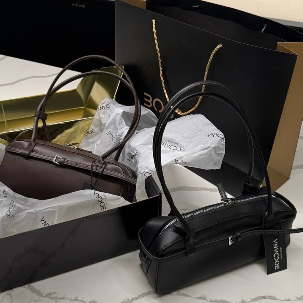 NOIR CLASSIQUE – Genuine Leather Shoulder Bag